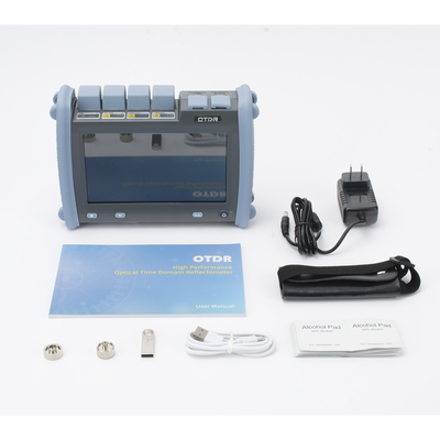 OTDR PRO de Alto Rendimiento para Enlaces de Fibra Óptica Monomodo y Multimodo / Longitudes de onda: 850nm, 1300nm, 1310nm y 1550nm / Zona Muerta por Evento de 0.8 Metros / VFL 5mW / Distancia de prueba de hasta 420 km