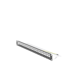 Patch Panel Modular Blindado (STP) de 24 Puertos, con Barra para Organizar Cable
