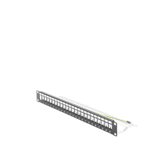 Patch panel modular Blindado (STP) de 24 puertos, con barra para organizar cable