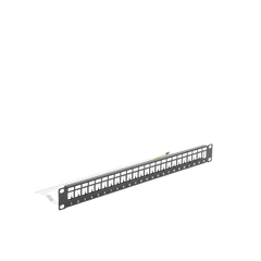 Patch Panel Modular Blindado (STP) de 24 Puertos, con Barra para Organizar Cable