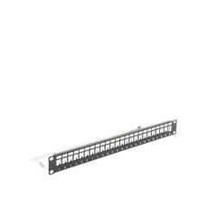 Patch panel modular Blindado (STP) de 24 puertos, con barra para organizar cable