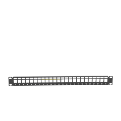 Patch Panel Modular Blindado (STP) de 24 Puertos, con Barra para Organizar Cable
