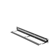 Patch panel modular sin blindaje de 24 puertos, 1U, con barra para organizar cable