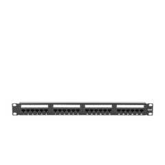 Panel de parcheo de impacto (110) UTP de 24 puertos Cat6, 19in, con barra para organizar cable