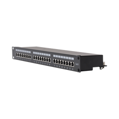 Panel de parcheo de impacto (110) Blindado (STP) de 24 puertos Cat6, 19in