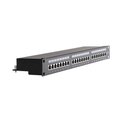 Panel de parcheo de impacto (110) Blindado (STP) de 24 puertos Cat6, 19in