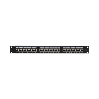 Panel de parcheo de impacto (110) Blindado (STP) de 24 puertos Cat6, 19in