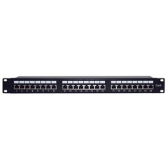 Panel de Parcheo de Impacto (110) Blindado (STP) de 24 Puertos Cat6, 19 Pulgadas