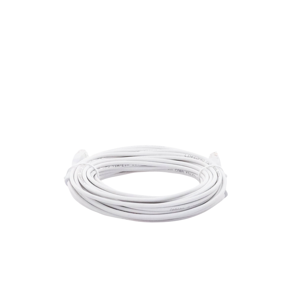 Mini Patch Cord Cat6 Ultra Slim 10 Metros (32.81 Pies) Blanco ? Ahorra Espacio sin Organizadores, con Bota Flexible