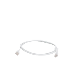 Mini Patch Cord Cat6 Ultra Slim 1 m Blanco – Ahorra Espacio sin Organizadores, con Bota Flexible