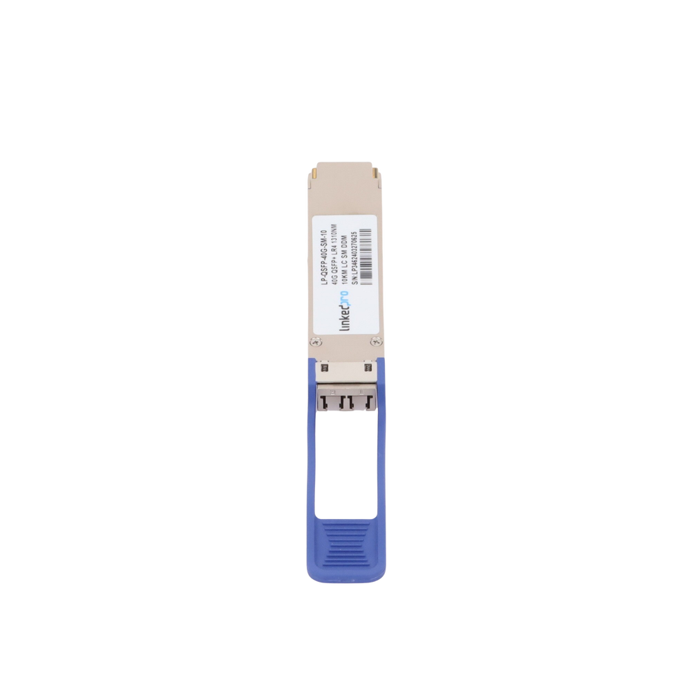 Transceptor Óptico QSFP+ (Mini-Gbic) / Monomodo 1310 nm / 40 Gbps / 40GBASE-LR4 / Conectores LC/UPC Dúplex / DDM / Hasta 10 km