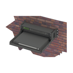 Rack Abierto de Montaje en Pared, de 19in, de 2 Unidades de Rack, con Charola de 460 mm de Profundidad, Se envía el Gabinete Armado.
