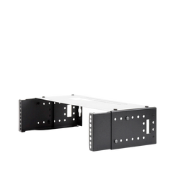 Rack Abierto de montaje en Pared, de 19in,  Profundidad Ajustable (8" a 12") de 2.5  Unidades de rack, con Capacidad de Crecimiento.