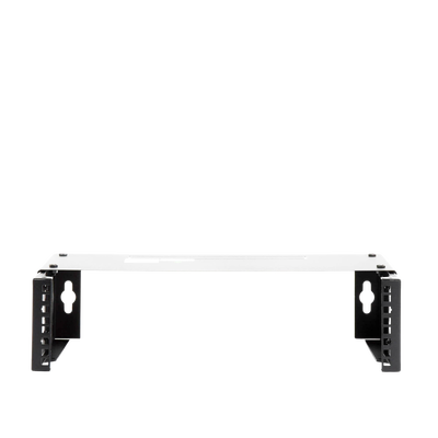 Rack Abierto de montaje en Pared, de 19in,  Profundidad Ajustable (8" a 12") de 2.5  Unidades de rack, con Capacidad de Crecimiento.