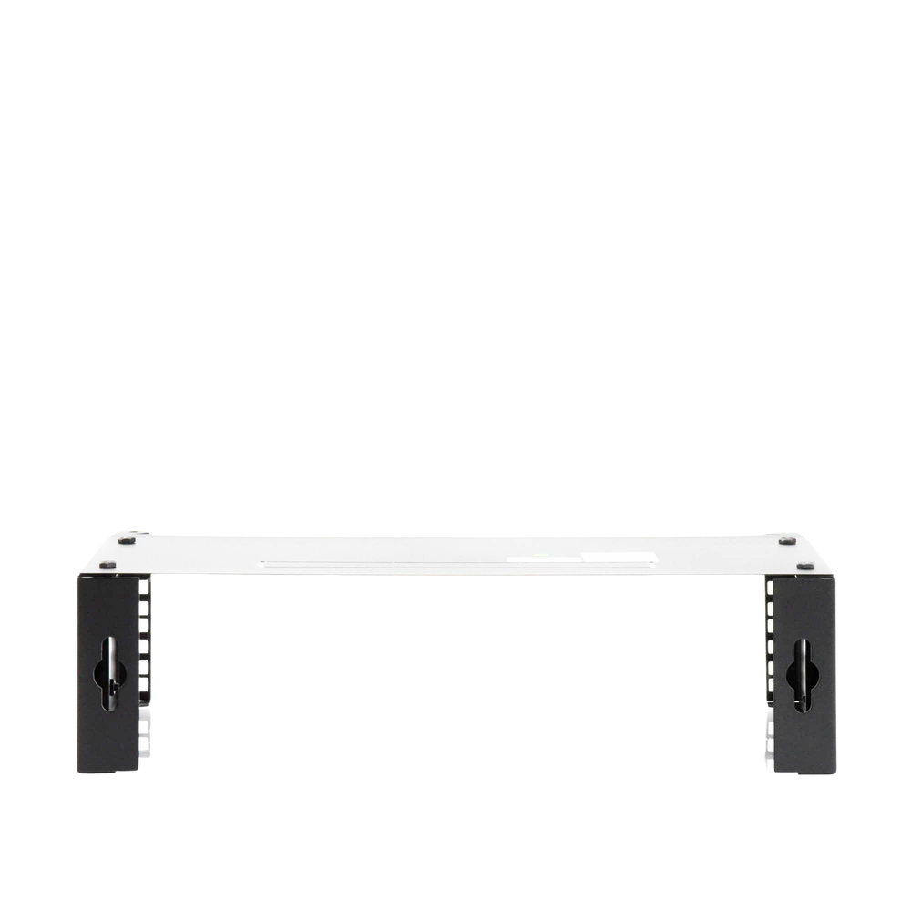 Rack Abierto de montaje en Pared, de 19in,  Profundidad Ajustable (8" a 12") de 2.5  Unidades de rack, con Capacidad de Crecimiento.