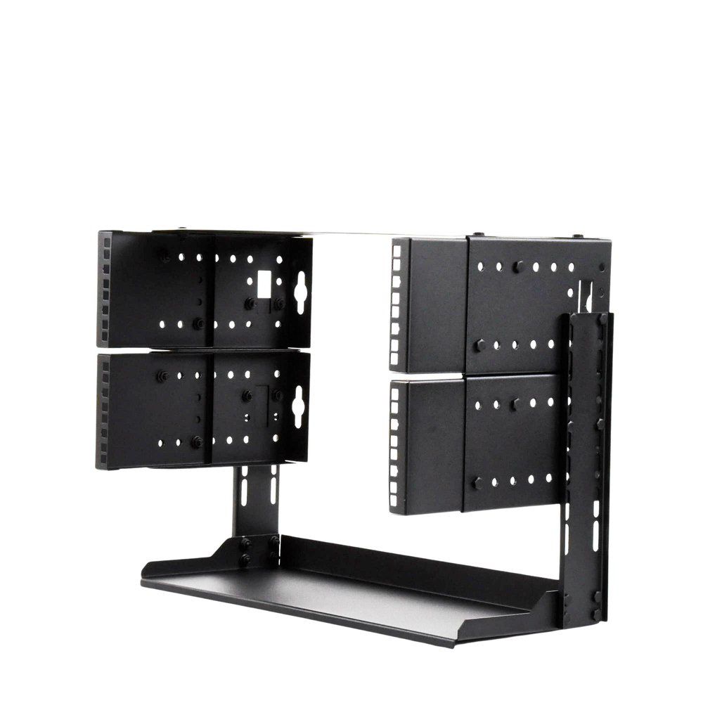 Rack Abierto de montaje en Pared, de 19in, 5 Unidades de rack, Profundidad Ajustable (8" a 12") con Charola de Uso Múltiple.