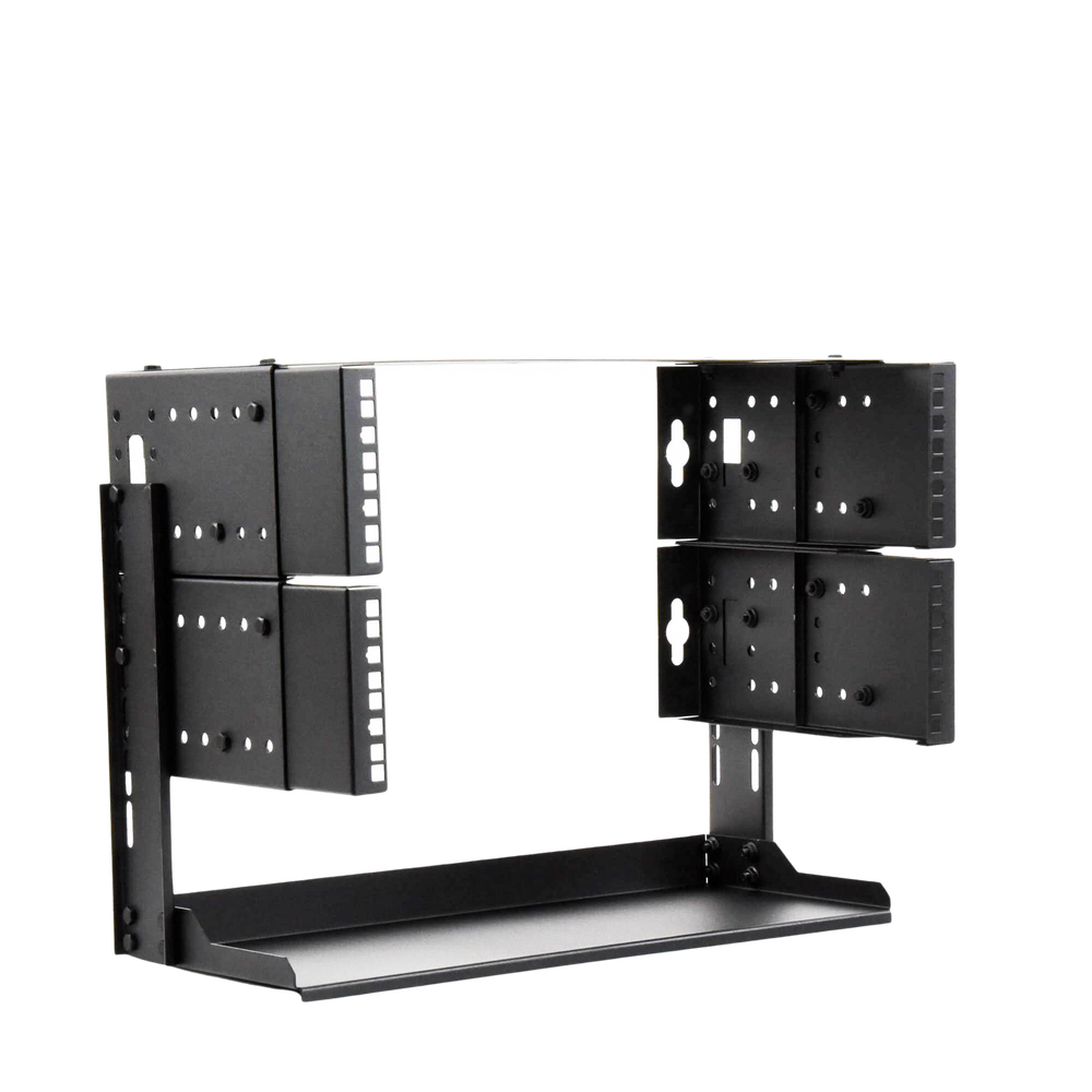 Rack Abierto de montaje en Pared, de 19in, 5 Unidades de rack, Profundidad Ajustable (8" a 12") con Charola de Uso Múltiple.