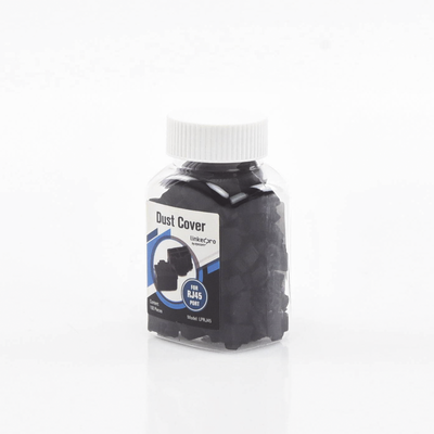 Bote con 100 protectores anti-polvo para puerto RJ45 color negro