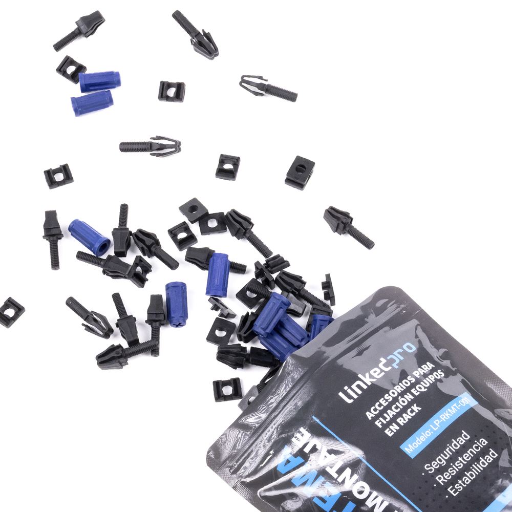 Kit de Montaje Rápido para Equipos en Rack / No más Tuercas Enjauladas / Soporta hasta 50 kg (50 Piezas)