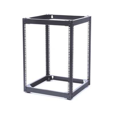 Rack Abierto de 4 Postes Instalación Pared o Piso de 14 Unidades, Ideal para Equipo de Audio!