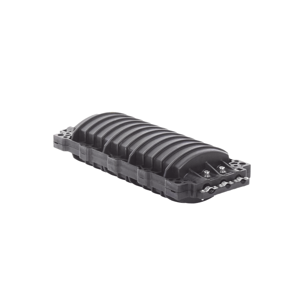 Caja de Distribución de Fibra Óptica Horizontal, Hasta 96 Empalmes, Exterior IP68, 2 Puertos de Entrada y Salida