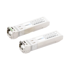 Transceptores Ópticos Bidireccionales SFP+ (Mini-Gbic) / Monomodo 1270 & 1330 nm / 10 Gbps / 10GBASE-BX / Conector LC/UPC Simplex / DDM / Hasta 10 km / 2 Piezas