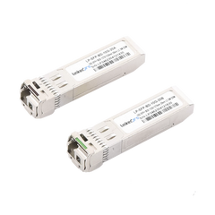 Transceptores Ópticos Bidireccionales SFP+ (Mini-Gbic) / Monomodo 1270 & 1330 nm / 10 Gbps / 1000BASE-BX / Conector LC/UPC Simplex / DDM / Hasta 20 km / 2 Piezas