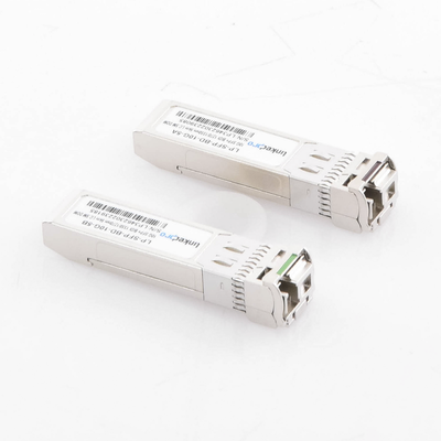Transceptores Ópticos Bidireccionales SFP+ (Mini-Gbic) / Monomodo 1270 & 1330 nm / 10 Gbps / 10GBASE-BX / Conector LC/UPC Simplex / DDM / Hasta 5 km / 2 Piezas