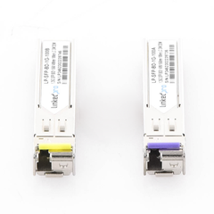 Transceptores Ópticos Bidireccionales SFP (Mini-Gbic) / Monomodo 1490 & 1550 nm / 1.25 Gbps / 1000BASE-BX / Conector LC/UPC Simplex / DDM / Hasta 100 km / 2 Piezas