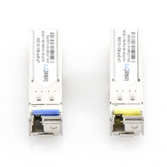 Transceptores Ópticos Bidireccionales SFP (Mini-Gbic) / Monomodo 1310 & 1550 nm / 1.25 Gbps / 1000BASE-BX / Conector LC/UPC Simplex / DDM / Hasta 20 km / 2 Piezas