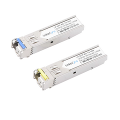 Transceptores Ópticos Bidireccionales SFP (Mini-Gbic) / Monomodo 1310 & 1550 nm / 1.25 Gbps / 1000BASE-BX / Conector LC/UPC Simplex / DDM / Hasta 40 km / 2 Piezas