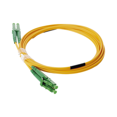 Jumper de Fibra Óptica Monomodo 9/125 LC/APC-LC/APC Duplex PVC, 2.0 mm, amarillo, 2 metros