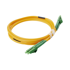 Jumper de Fibra Óptica Monomodo 9/125 LC/APC-LC/APC Duplex PVC, 2.0 mm, amarillo, 2 metros