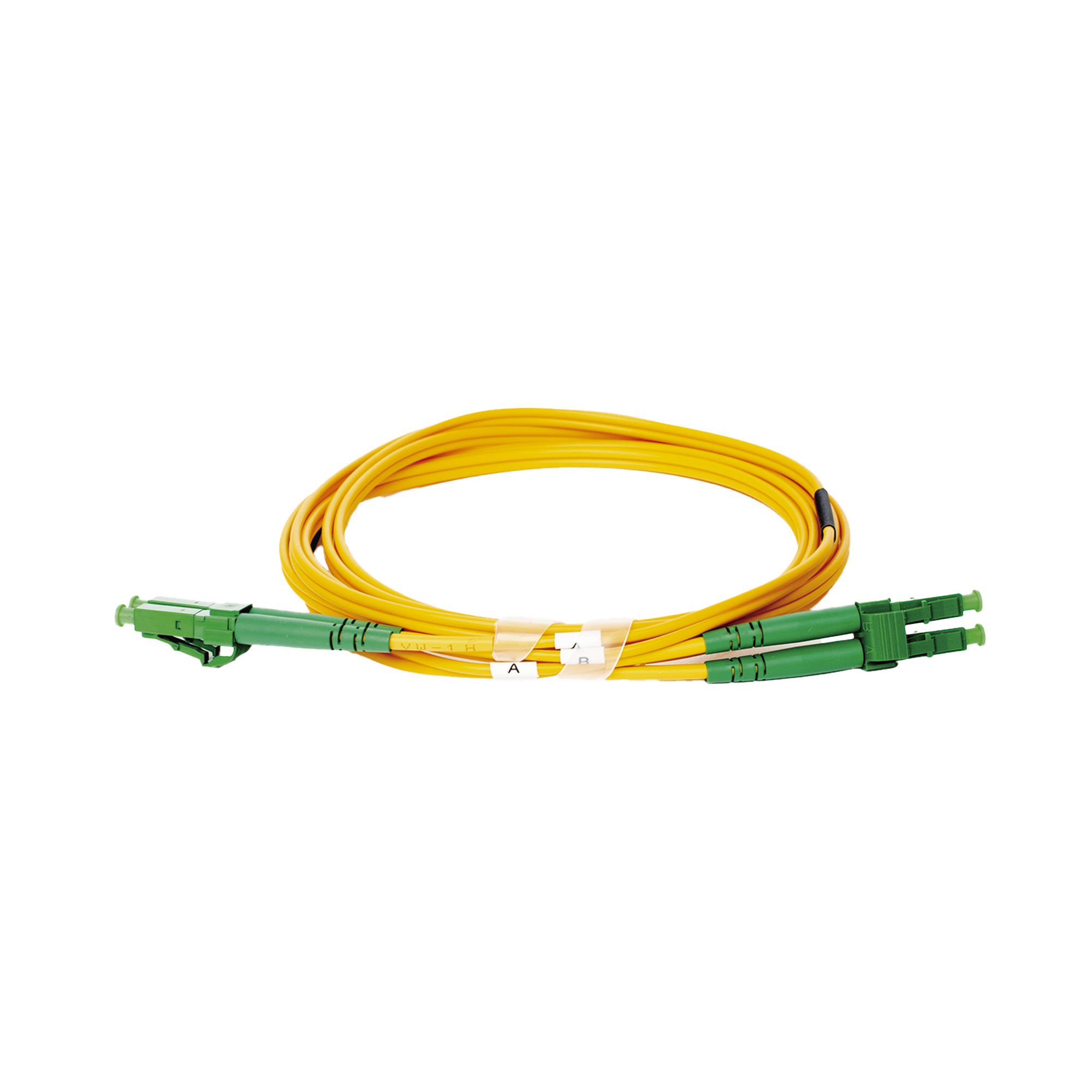 Jumper de Fibra Óptica Monomodo 9/125 LC/APC-LC/APC Duplex PVC, 2.0 mm, Amarillo, 2 Metros (6.56 Pies)