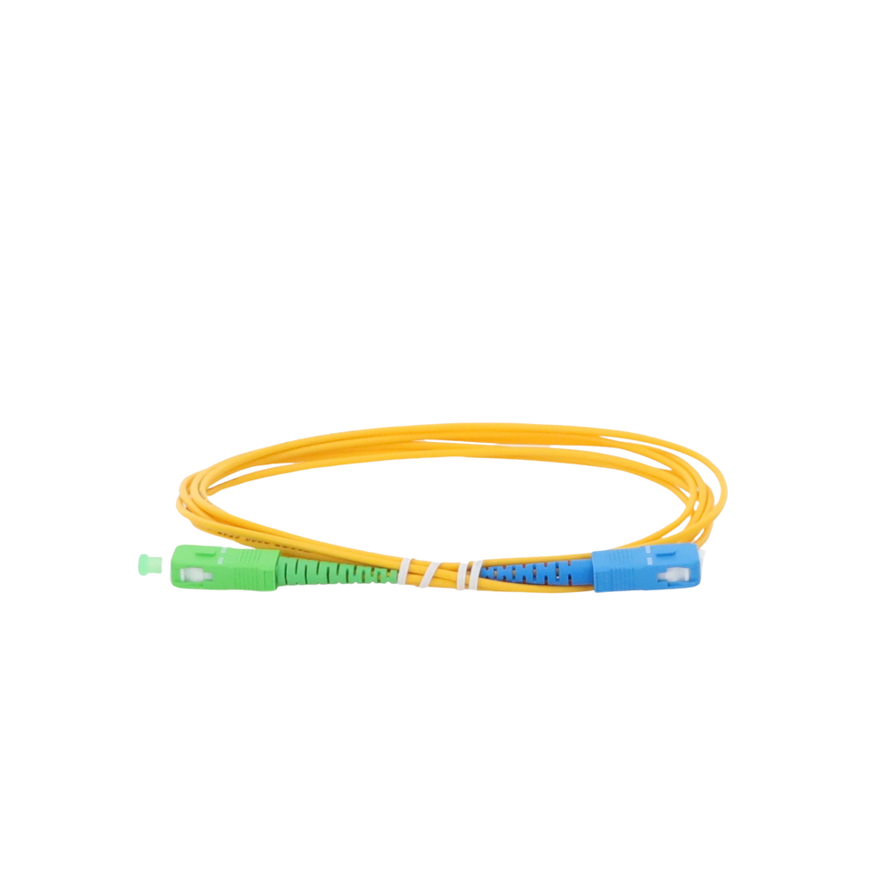 Jumper de Fibra Óptica Monomodo SC/APC-SC/UPC Simplex de 2 Metros (6.56 Pies), 2mm