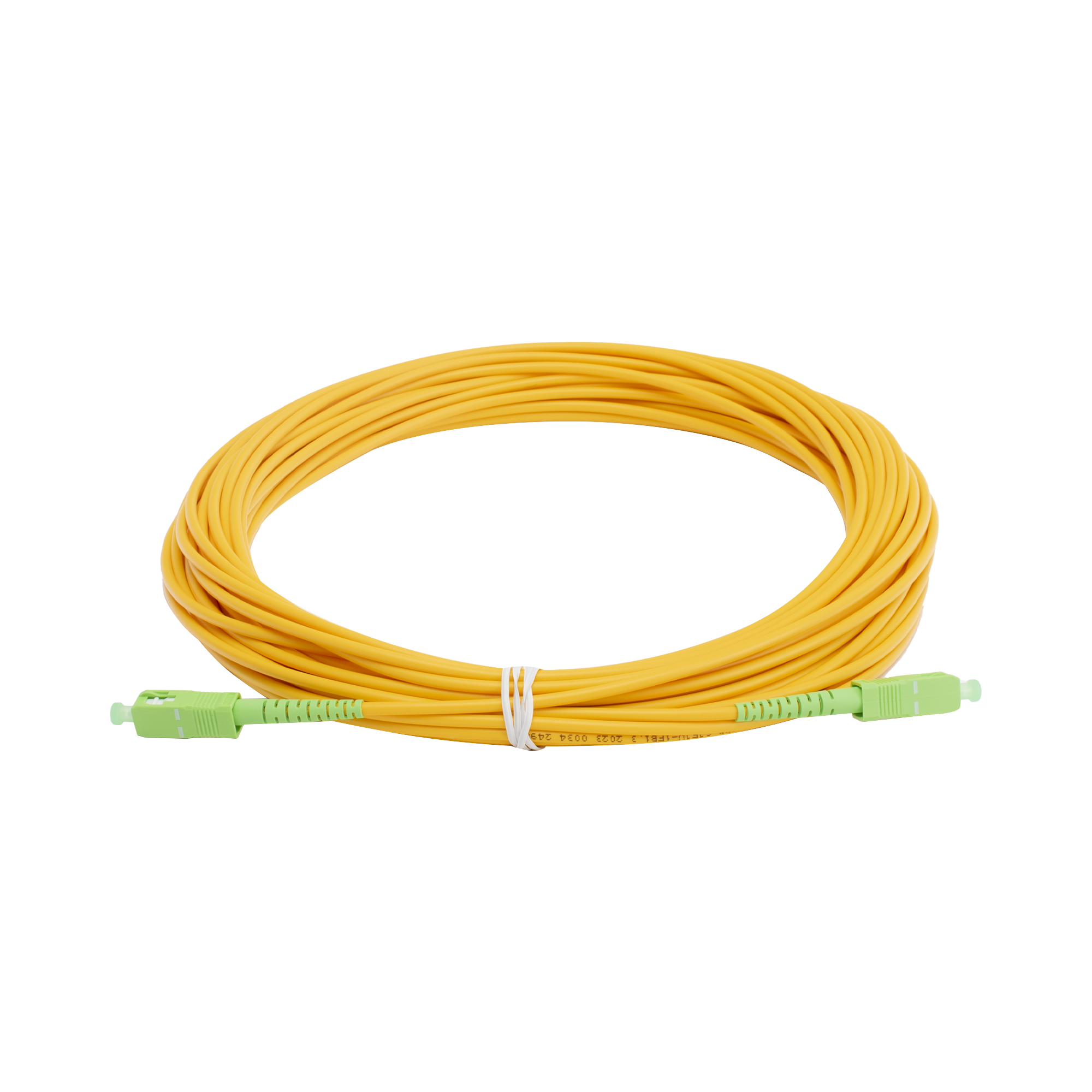 Jumper de Fibra Óptica Monomodo SC/APC - SC/APC Simplex, Color Amarillo, 15 Metros (49.21 Pies)