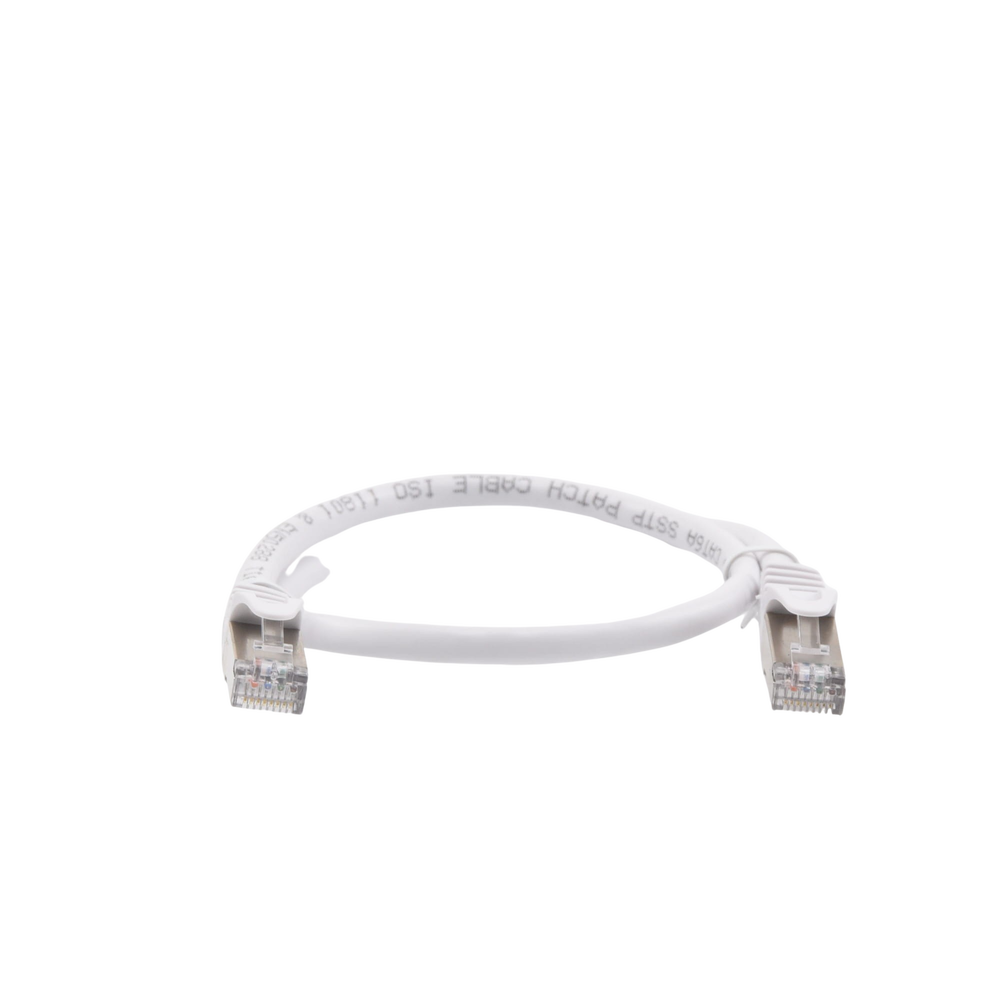 Patch Cord Cat6A 10G Blindado 0.5 Metros (1.64 Pies) Blanco