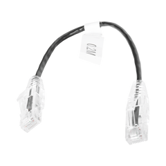 Cable de Parcheo Slim UTP Cat6 - 20 cm (7.87 Pulgadas) Negro Diámetro Reducido (28 AWG)