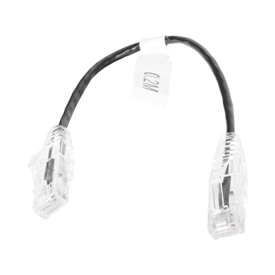 Cable de Parcheo Slim UTP Cat6 - 20 cm Negro Diámetro Reducido (28 AWG)