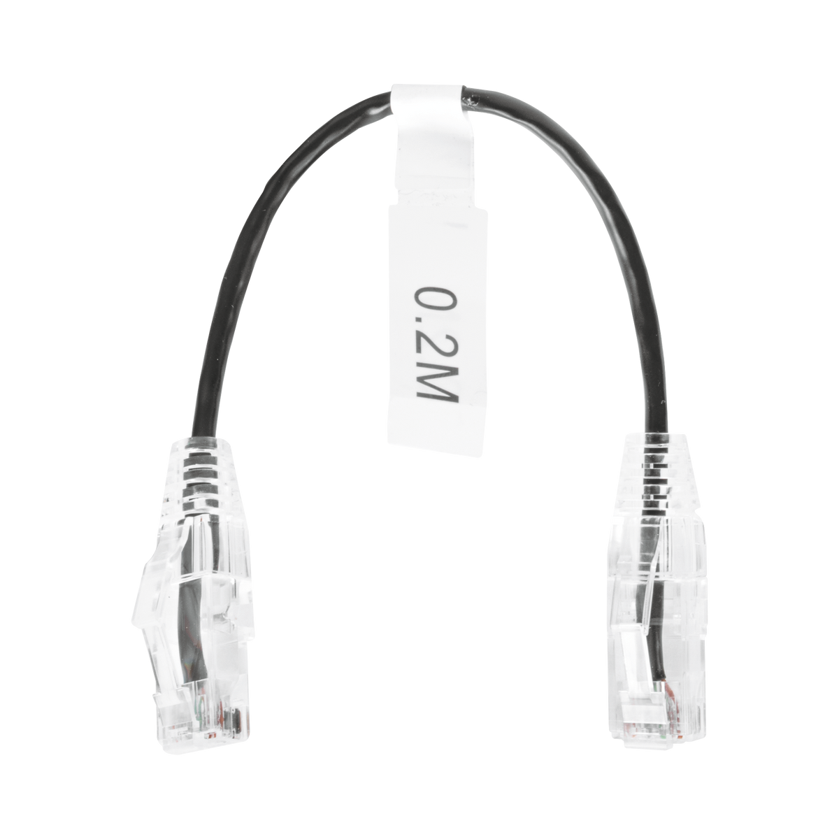 Cable de Parcheo Slim UTP Cat6 - 20 cm (7.87 Pulgadas) Negro Diámetro Reducido (28 AWG)