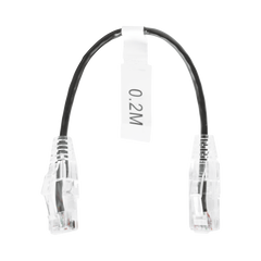 Cable de Parcheo Slim UTP Cat6 - 20 cm (7.87 Pulgadas) Negro Diámetro Reducido (28 AWG)