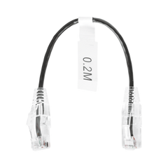 Cable de Parcheo Slim UTP Cat6 - 20 cm Negro Diámetro Reducido (28 AWG)