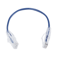 Cable de Parcheo Slim UTP Cat6 - 20 cm (7.87 Pulgadas) Azul Diámetro Reducido (28 AWG)