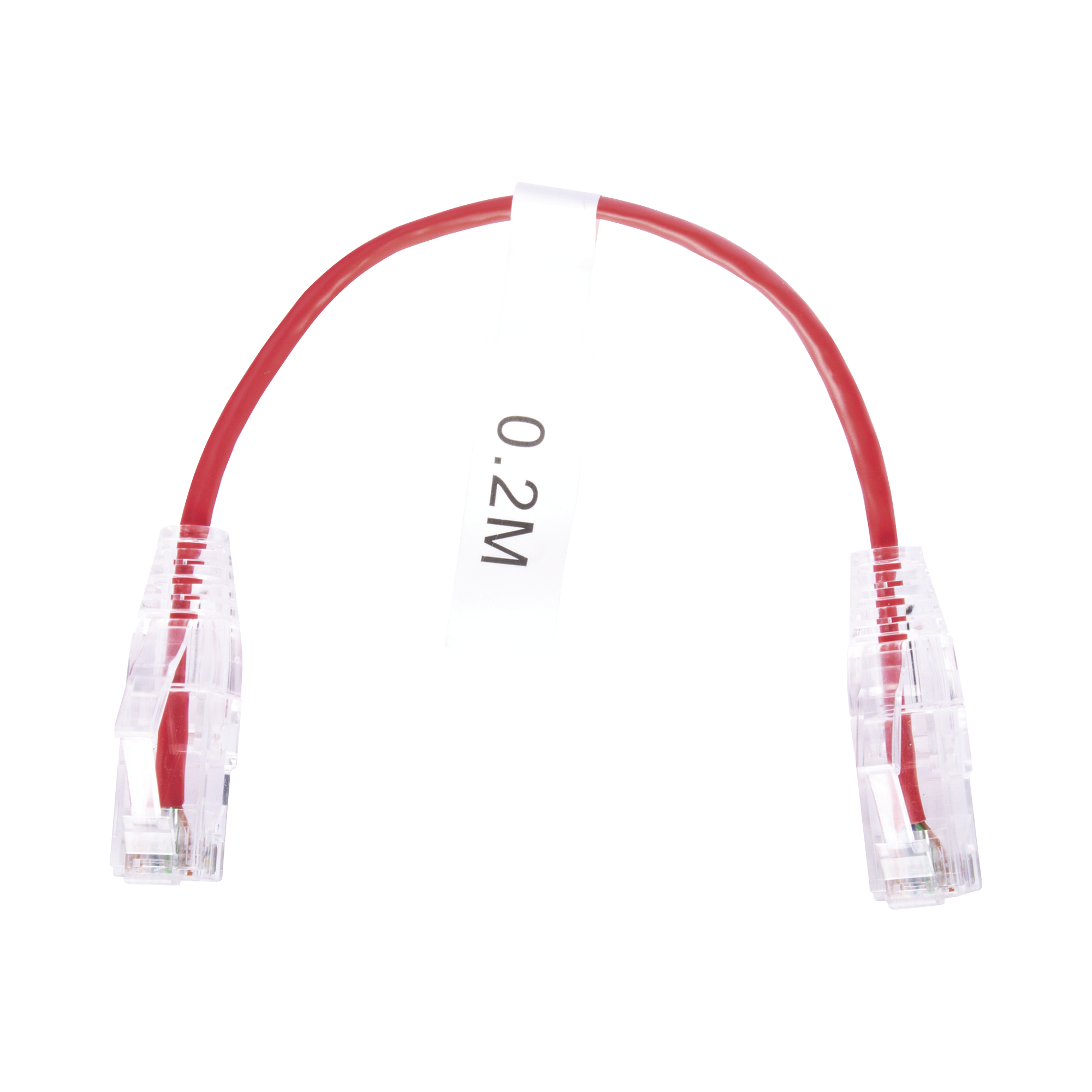 Cable de Parcheo Slim UTP Cat6 - 20 cm (7.87 Pulgadas) Rojo Diámetro Reducido (28 AWG)