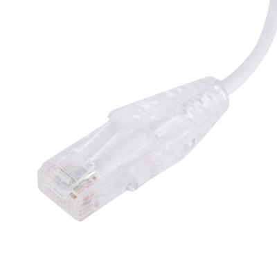 Cable de Parcheo Slim UTP Cat6 - 20 cm Blanco Diámetro Reducido (28 AWG)