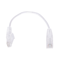 Cable de Parcheo Slim UTP Cat6 - 20 cm (7.87 Pulgadas) Blanco Diámetro Reducido (28 AWG)