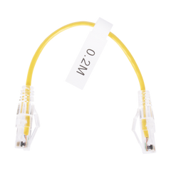 Cable de Parcheo Slim UTP Cat6 - 20 cm Amarillo Diámetro Reducido (28 AWG)
