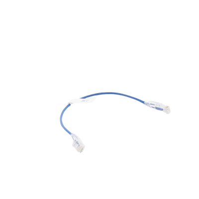 Cable de Parcheo Slim UTP Cat6 - 30 cm Azul Diámetro Reducido (28 AWG)