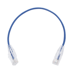 Cable de Parcheo Slim UTP Cat6 - 30 cm (11.81 Pulgadas) Azul Diámetro Reducido (28 AWG)