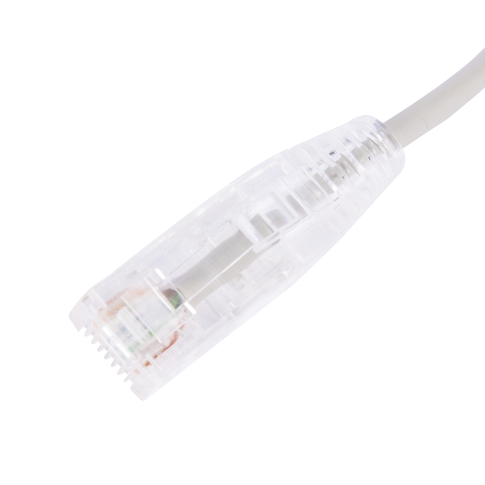 Cable de Parcheo Slim UTP Cat6 - 30 cm (11.81 Pulgadas) Gris Diámetro Reducido (28 AWG)